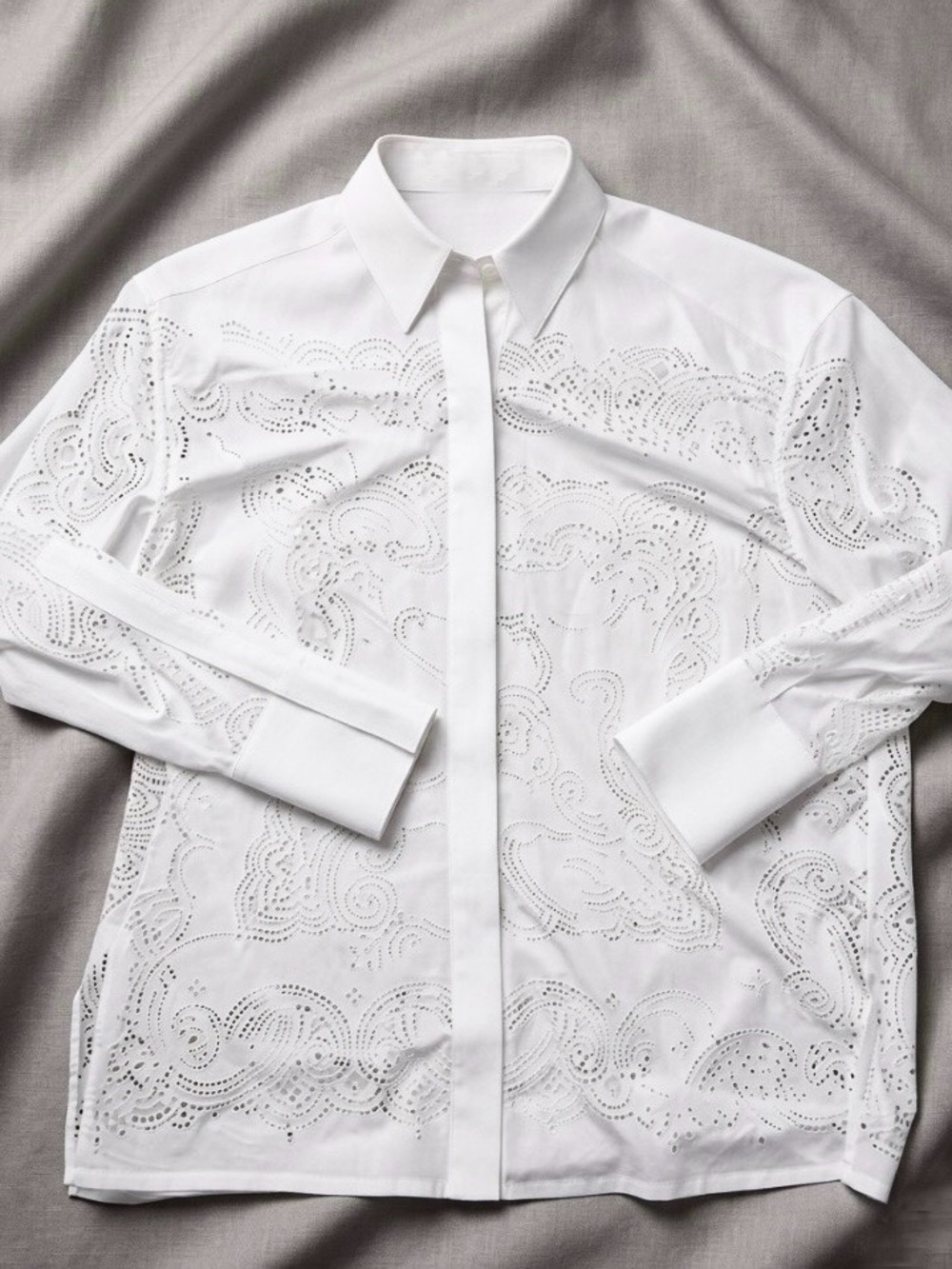 Givenchy Perforated-Pattern Long-sleeved Shirt for Women